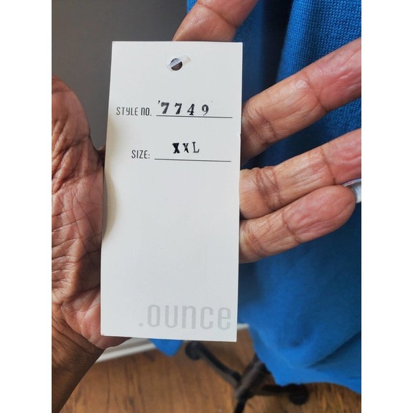 Ounce Women's Solid Blue Viscose Long Sleeve Pullover Knit Sweater Size 2XL - Picture 8 of 11